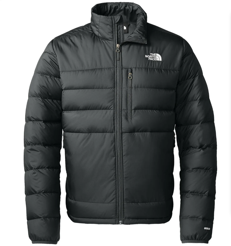 The North Face Black Zip-Chest Stand-Collar Puffer Jacket