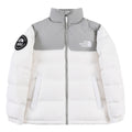 The North Face White and Gray Color-Block Puffer Jacket