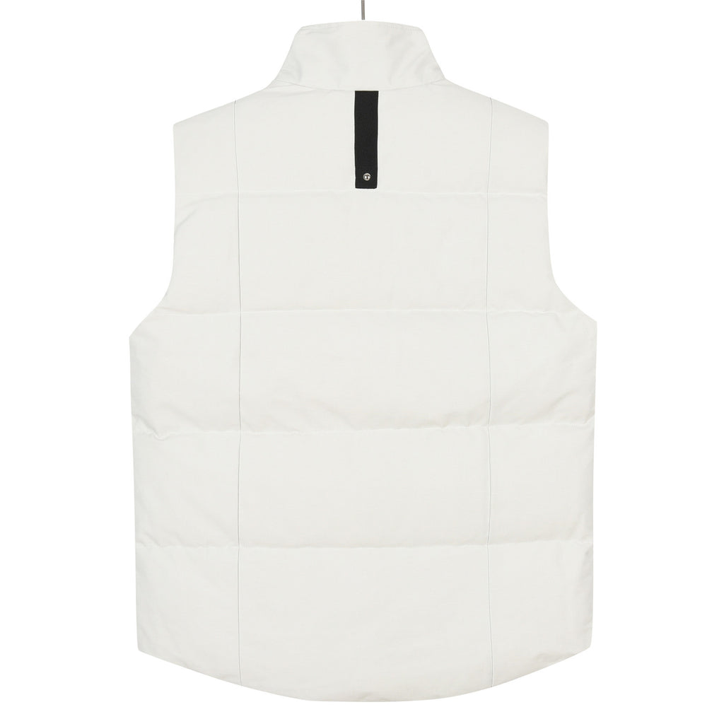 Moose Knuckles White Silver-Stud Stand-Collar Puffer Vest