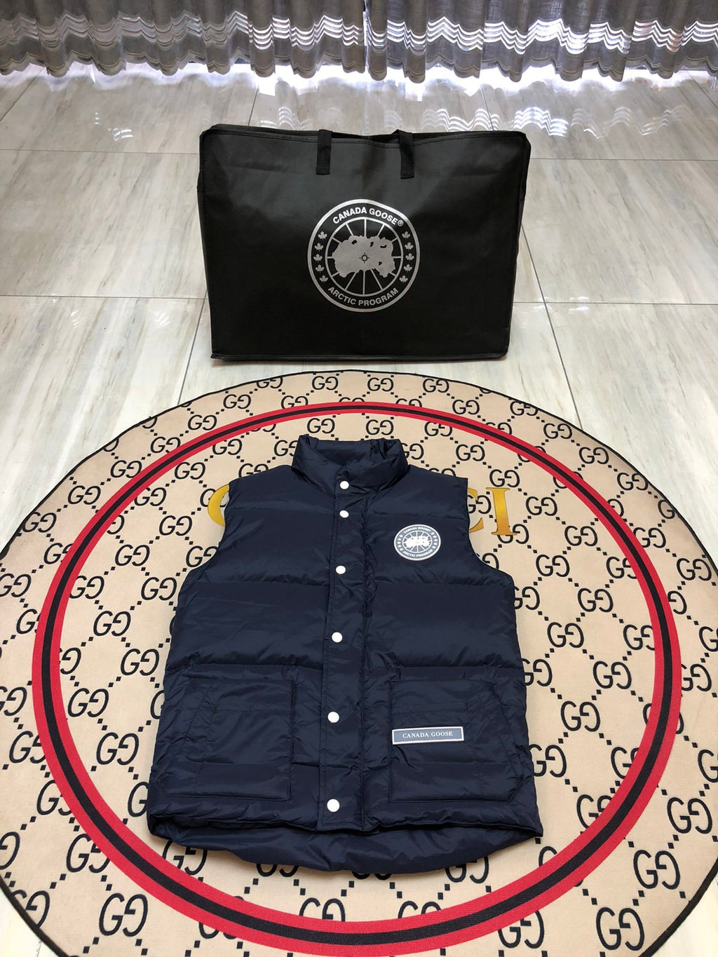 Canada Goose Navy Blue Stand-Collar Quilted Vest
