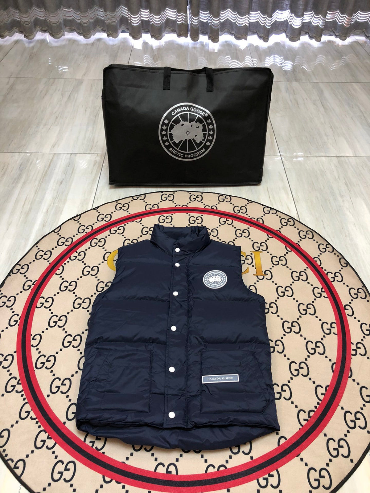 Canada Goose Navy Blue Stand-Collar Quilted Vest