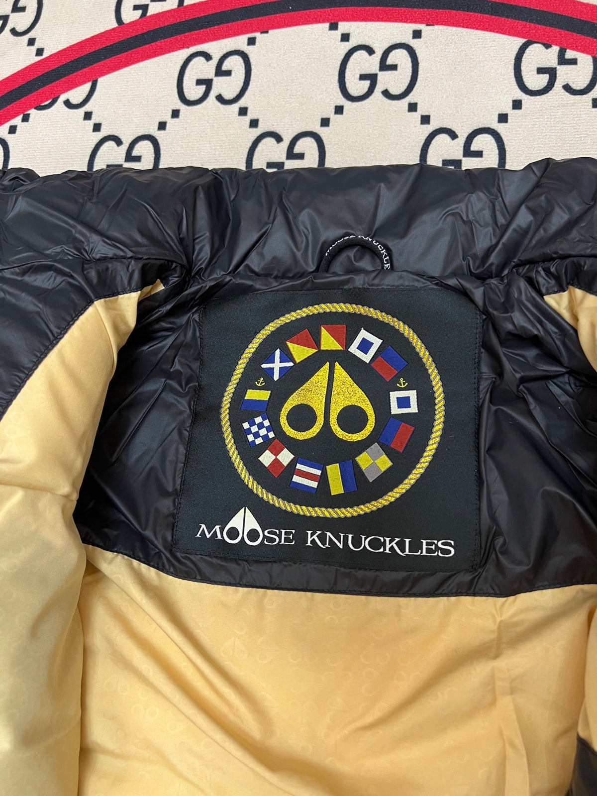 Moose Knuckles Black Stand-Collar Quilted Puffer Jacket
