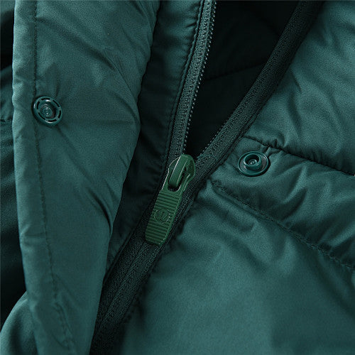 Lululemon Deep Teal Green Logo-Hood Quilted Puffer Jacket