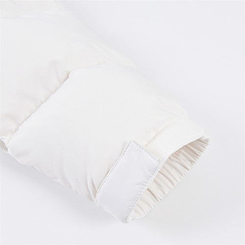The North Face White and Gray Color-Block Puffer Jacket