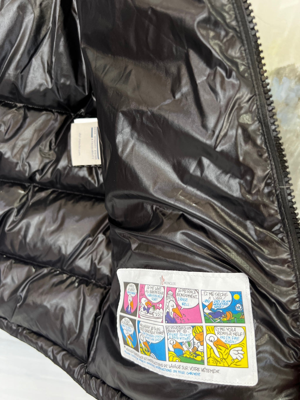 Moncler Black Glossy Sleeve-Pocket Hooded Puffer Jacket