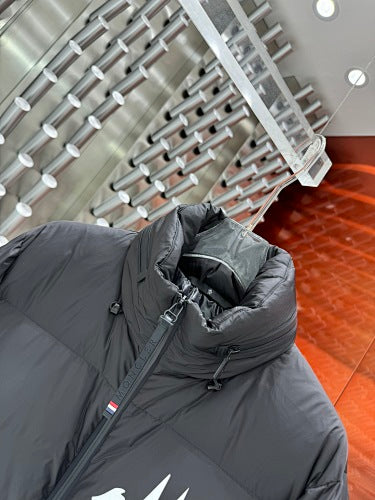 Moncler Black Graphic-Back High-Collar Puffer Jacket