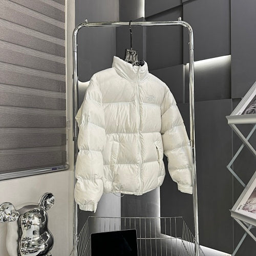 The North Face White Tonal-Logo Stand-Collar Puffer Jacket