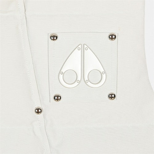 Moose Knuckles White Silver-Stud Stand-Collar Puffer Vest