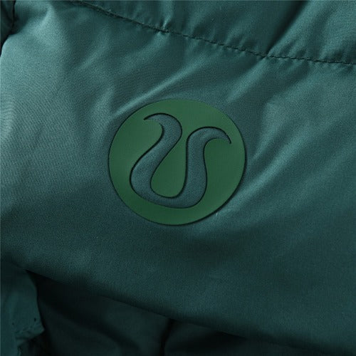 Lululemon Deep Teal Green Logo-Hood Quilted Puffer Jacket