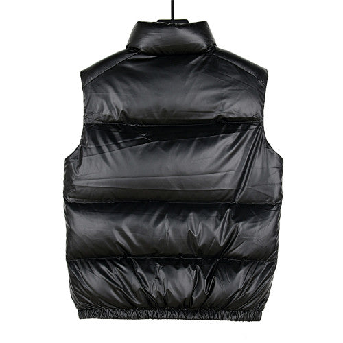 Prada Black Glossy Zip-Pocket Puffer Vest