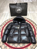 Canada Goose Black Glossy Black-Badge Hooded Puffer Jacket
