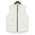 Moose Knuckles White Silver-Stud Stand-Collar Puffer Vest