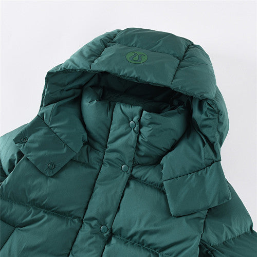Lululemon Deep Teal Green Logo-Hood Quilted Puffer Jacket