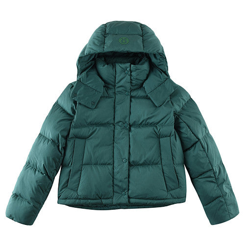 Lululemon Deep Teal Green Logo-Hood Quilted Puffer Jacket