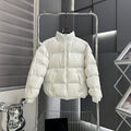 The North Face White Tonal-Logo Stand-Collar Puffer Jacket