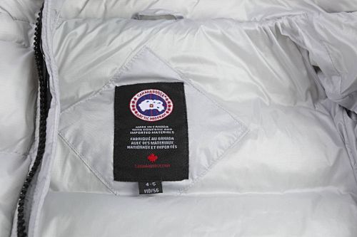 Canada Goose Light Gray Stripe-Detail Hooded Puffer Jacket