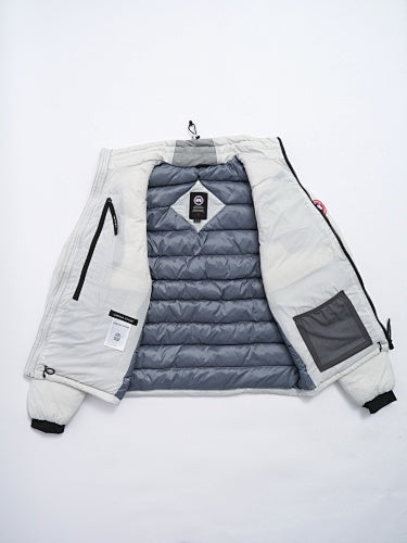 Canada Goose White Chest-Zip Stand-Collar Puffer Jacket