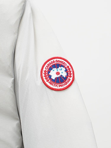Canada Goose White Chest-Zip Stand-Collar Puffer Jacket