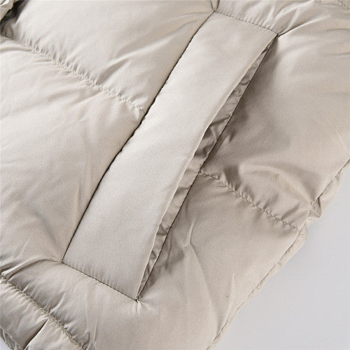 Lululemon Light Taupe Logo-Hood Quilted Puffer Jacket