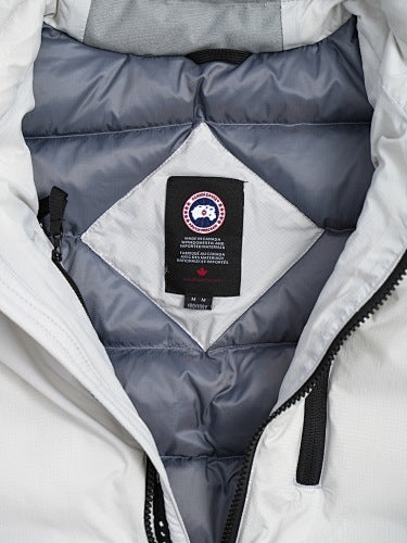 Canada Goose White Chest-Zip Stand-Collar Puffer Jacket