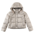 Lululemon Light Taupe Logo-Hood Quilted Puffer Jacket