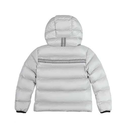 Canada Goose Light Gray Stripe-Detail Hooded Puffer Jacket