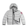 Canada Goose Light Gray Stripe-Detail Hooded Puffer Jacket