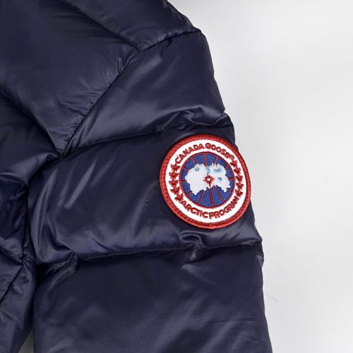 Canada Goose Navy Blue Stripe-Detail Hooded Puffer Jacket