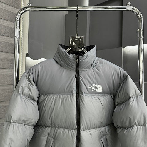 The North Face Gray Stand-Collar Quilted Puffer Jacket