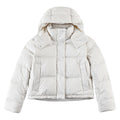 Lululemon Ivory White Tonal-Logo Hooded Quilted Puffer Jacket