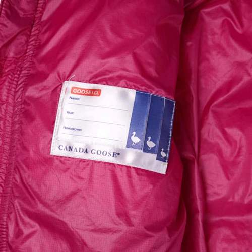Canada Goose Fuchsia Pink Stripe-Detail Hooded Puffer Jacket