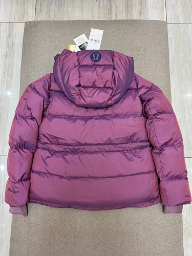 Lululemon Mauve Purple Logo-Hood Quilted Puffer Jacket