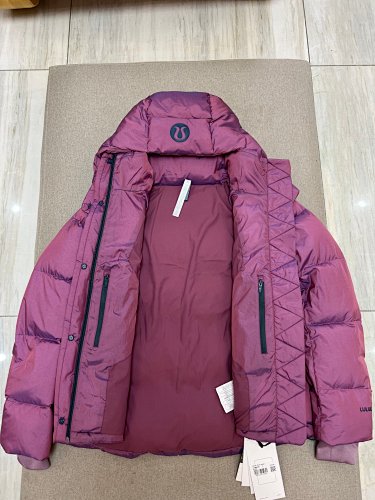 Lululemon Mauve Purple Logo-Hood Quilted Puffer Jacket