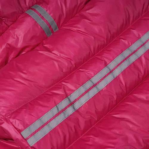 Canada Goose Fuchsia Pink Stripe-Detail Hooded Puffer Jacket