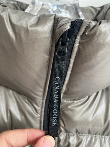 Canada Goose Metallic Taupe Black-Badge Puffer Vest