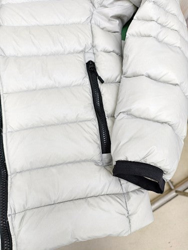 Canada Goose White Contrast-Zip Stand-Collar Puffer Jacket
