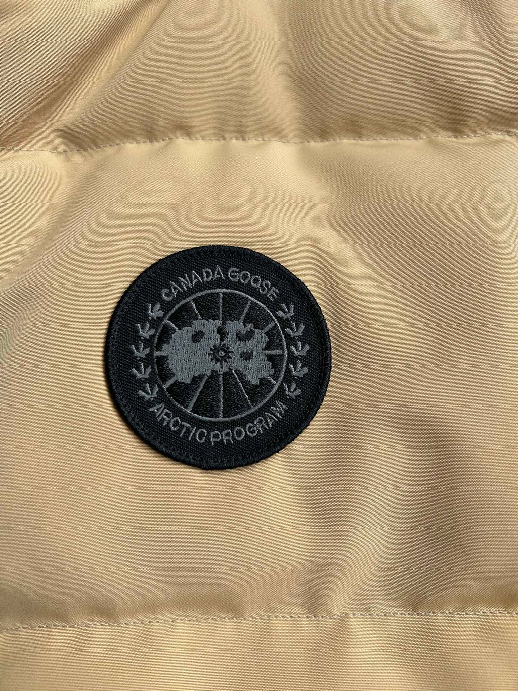 Canada Goose Sand Beige Black-Badge Puffer Vest