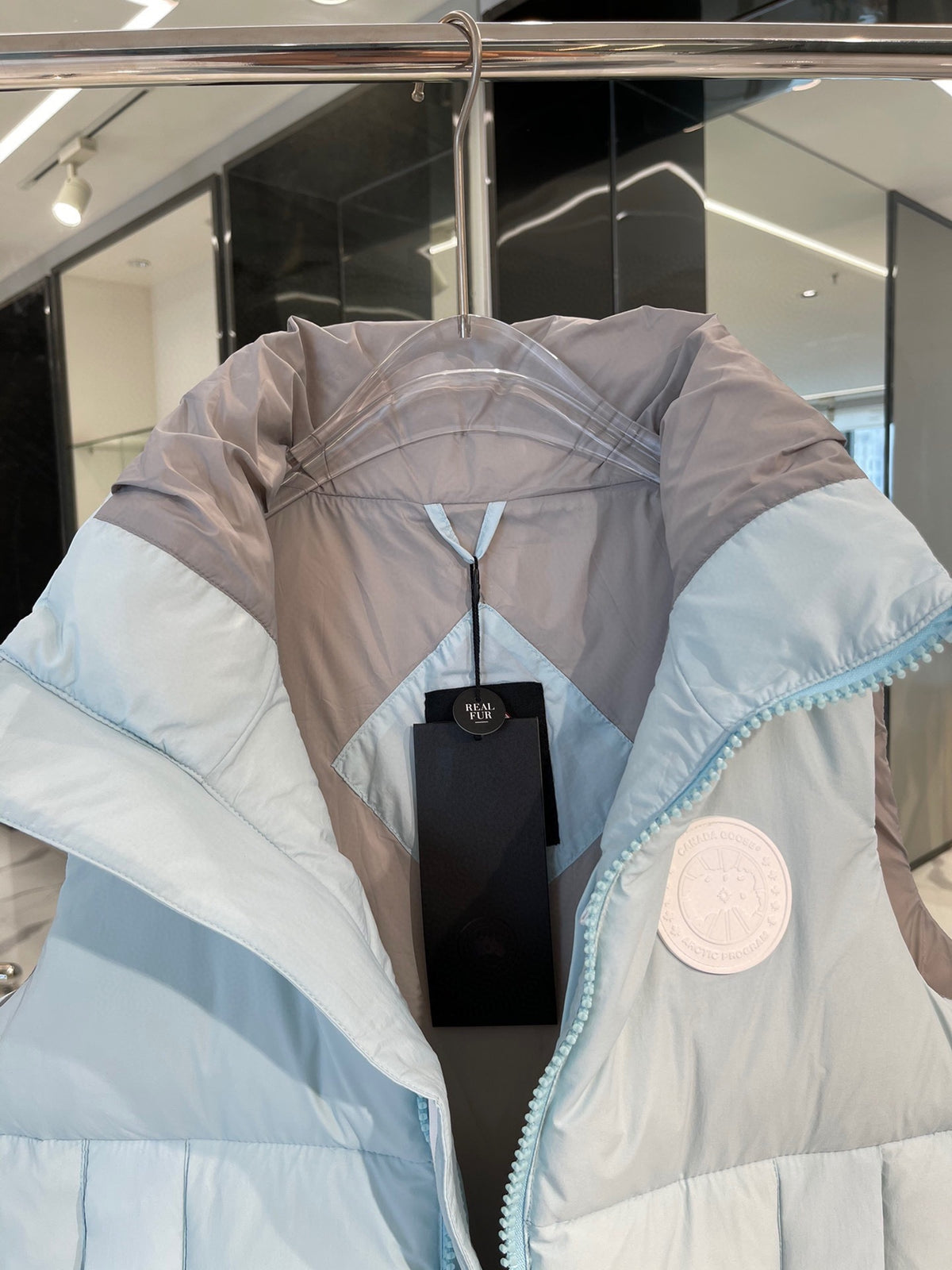 Canada Goose Ice Blue White-Badge Quilted Puffer Vest