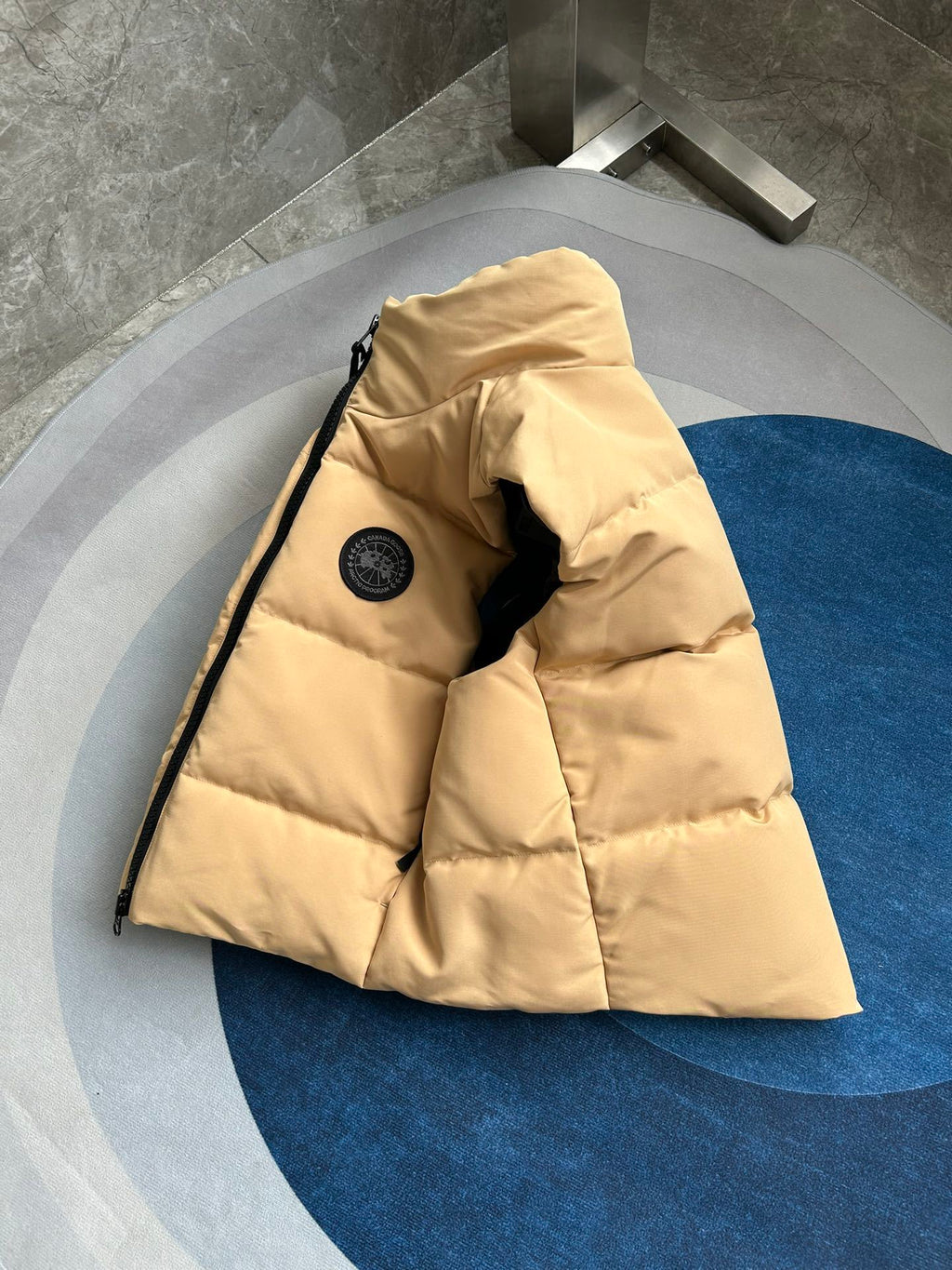 Canada Goose Sand Beige Black-Badge Puffer Vest