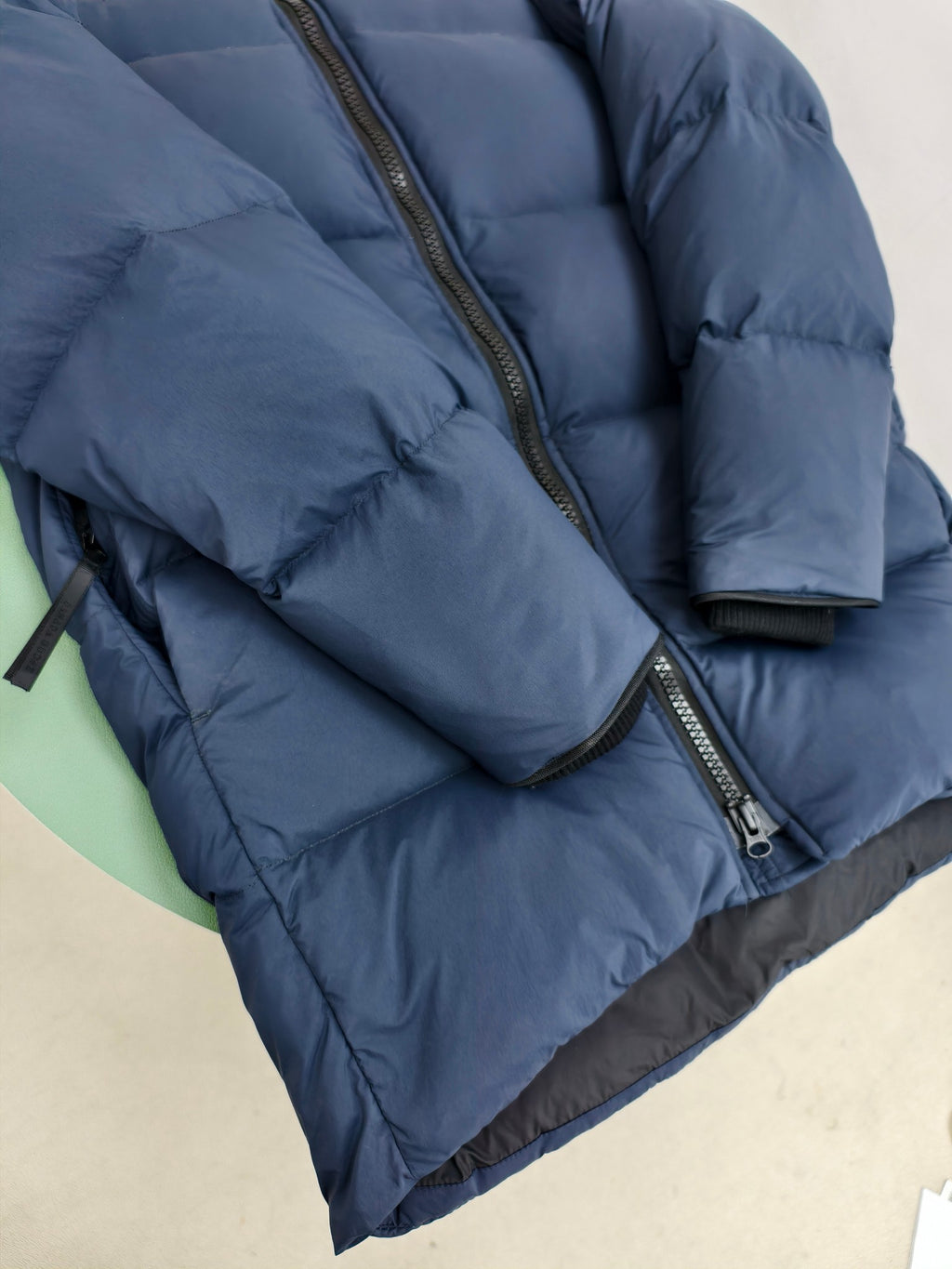 Canada Goose Navy Blue High-Collar Hooded Puffer Jacket