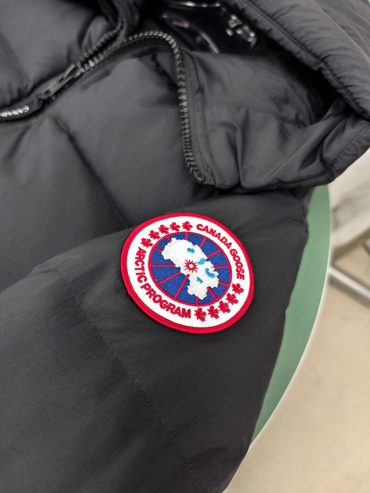 Canada Goose Black High-Collar Hooded Puffer Jacket