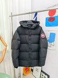 Canada Goose Black High-Collar Hooded Puffer Jacket