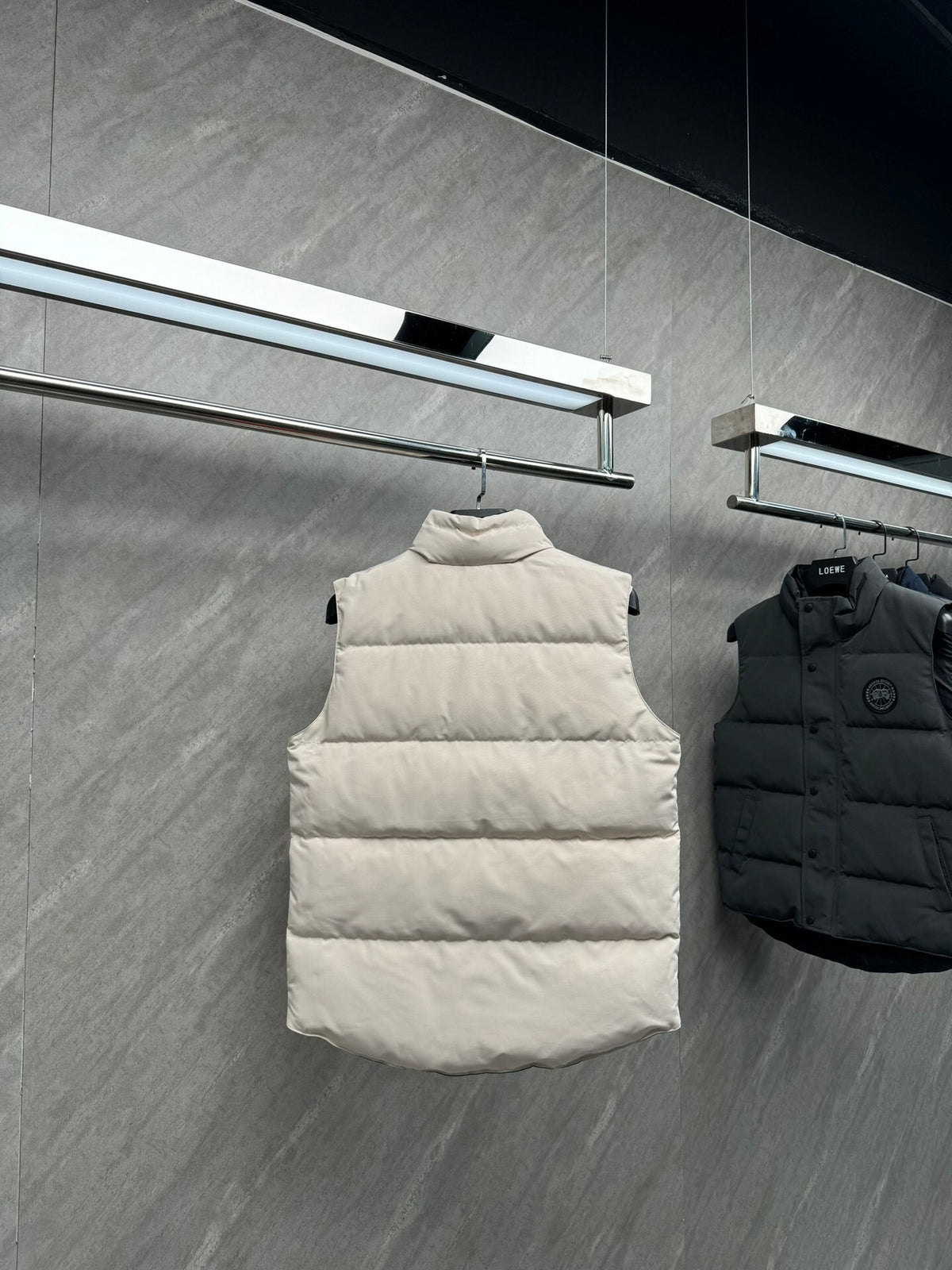 Canada Goose Ivory Black-Badge Stand-Collar Puffer Vest