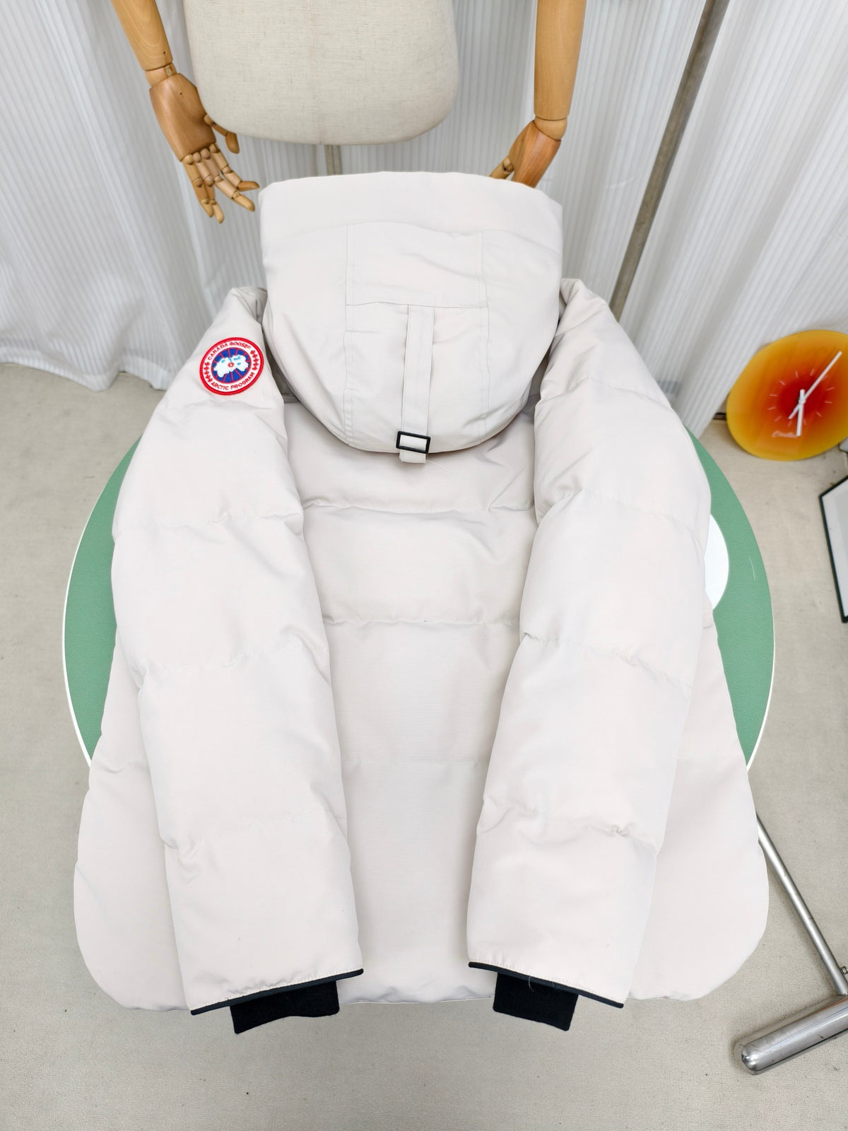 Canada Goose White Fur-Trim Hooded Quilted Puffer Jacket