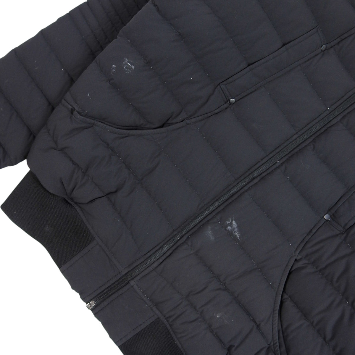 Moncler Black Mixed-Quilt Ribbed-Trim Bomber Jacket