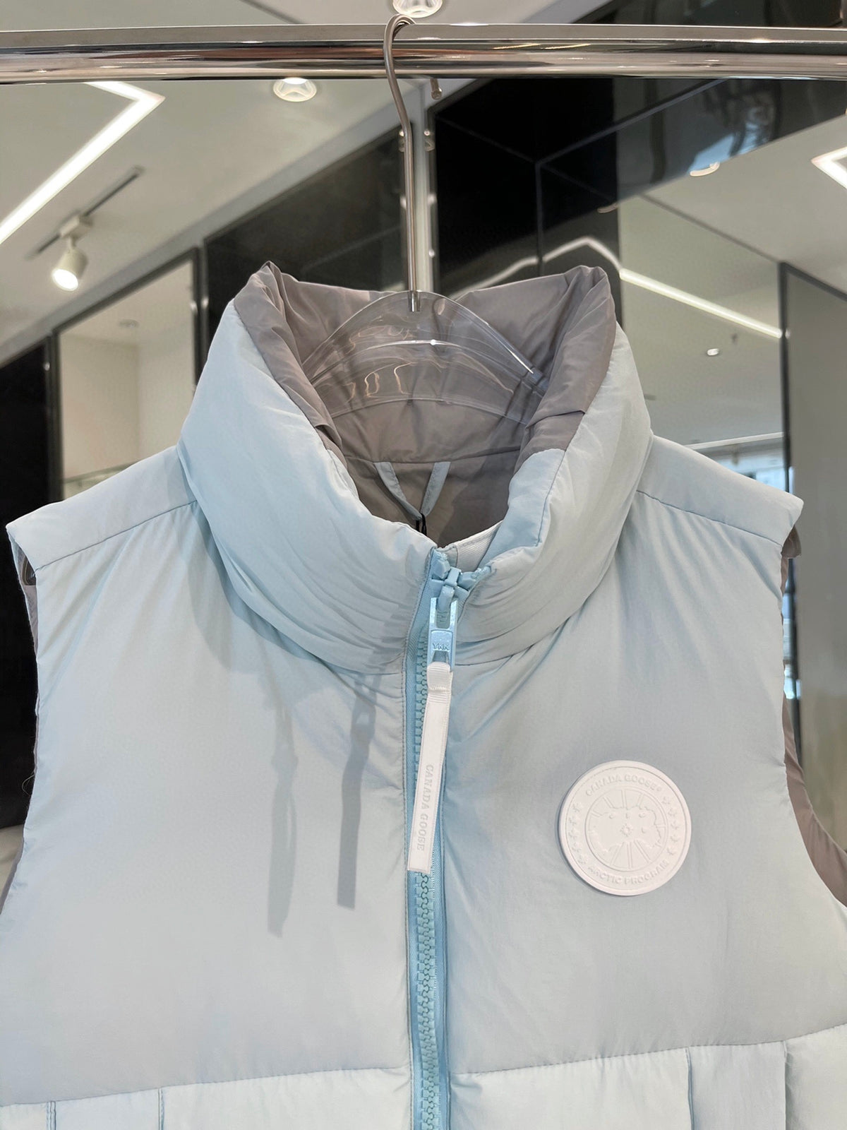 Canada Goose Ice Blue White-Badge Quilted Puffer Vest