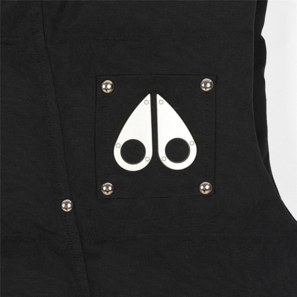 Moose Knuckles Black Silver-Stud Quilted Puffer Vest