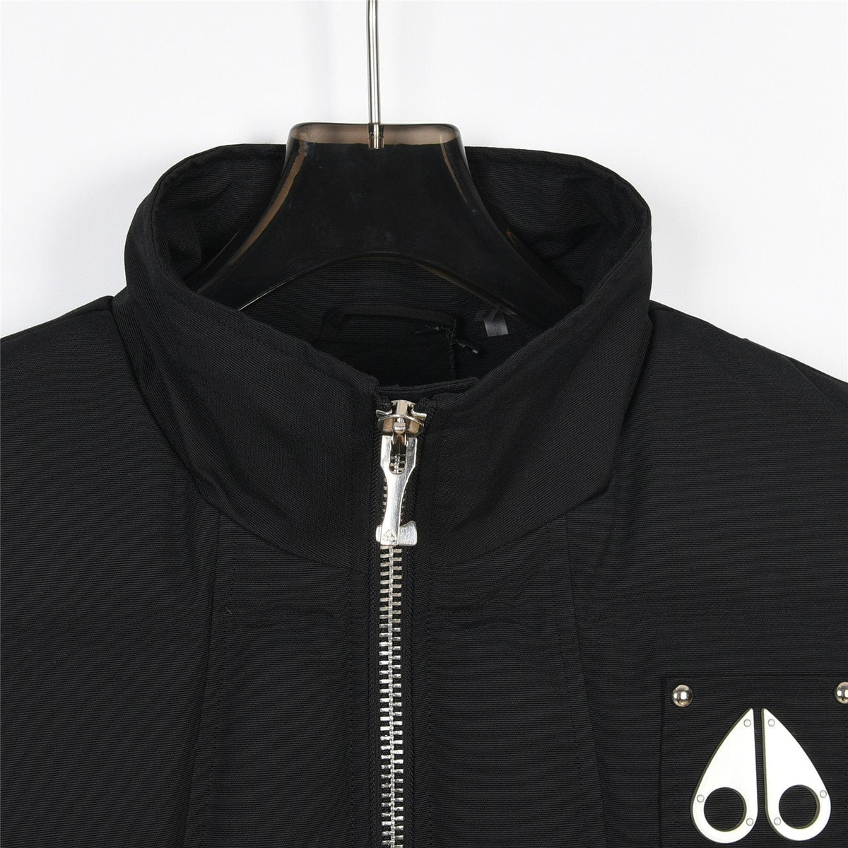 Moose Knuckles Black Silver-Stud Quilted Puffer Vest