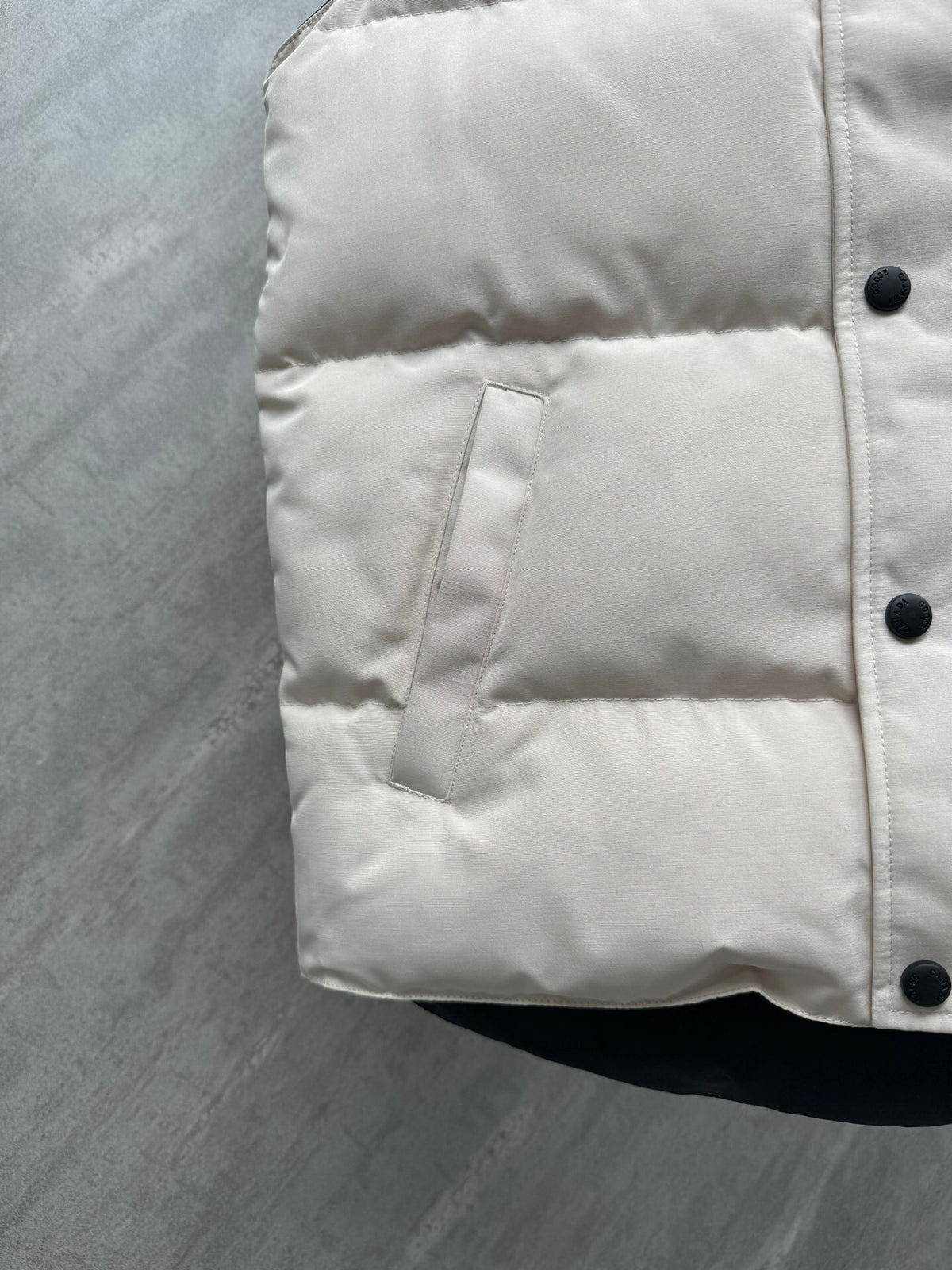 Canada Goose Ivory Black-Badge Stand-Collar Puffer Vest