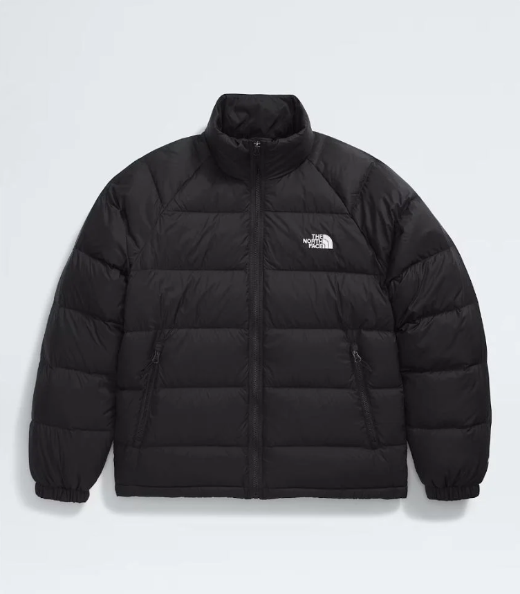 The North Face Black White-Logo Stand-Collar Puffer Jacket